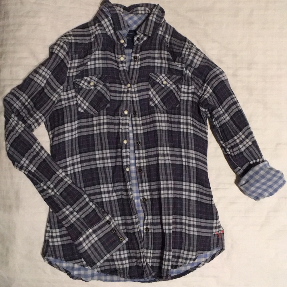 Checkered button down.